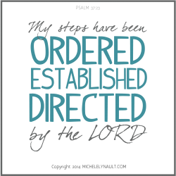 My steps have been ordered, established, directed by the Lord. Ps 37:23